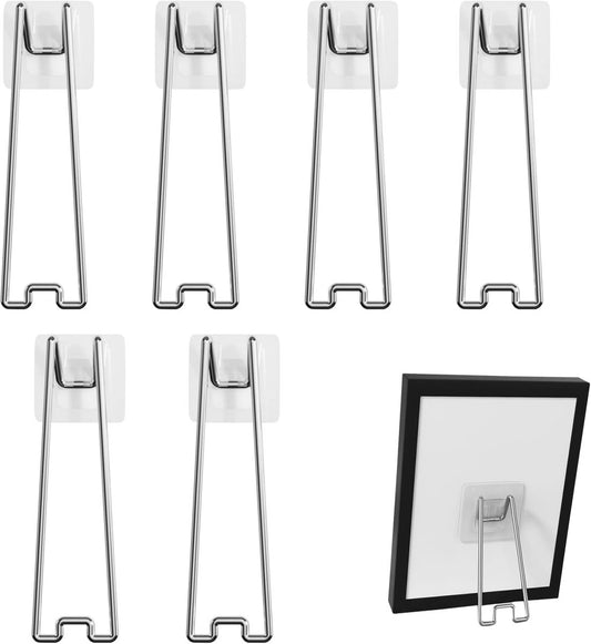 6 pieces - Photo Frame Stand - 13 cm - Photo Stand - Stainless steel photo frame stands - photo frame easel V1188-MS101-03038-1
