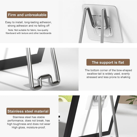 6 pieces - Photo Frame Stand - 13 cm - Photo Stand - Stainless steel photo frame stands - photo frame easel V1188-MS101-03038-1