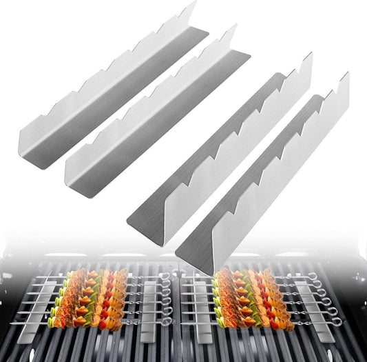 4 pieces - Skewer holder - Stainless steel skewer rack - BBQ Skewer Holder - Stainless Steel Skewer Holder - V1188-MS101-03050-1