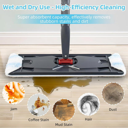 6-piece replacement mop pad set suitable for O Cedar H2prO mop system, suitable for Vileda H2PrO Flat Mop V1188-MS101-03055-1
