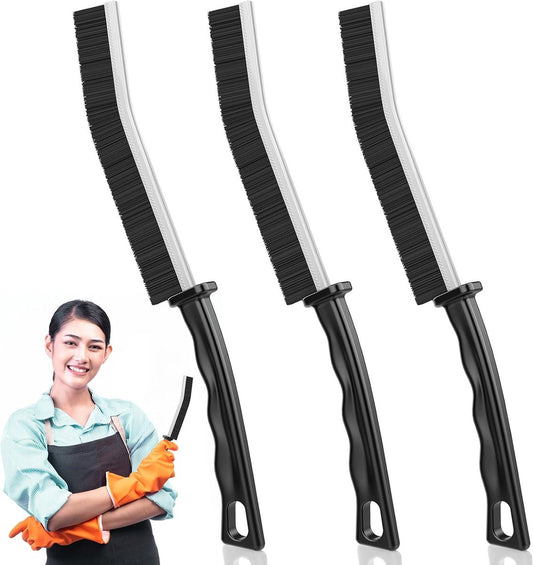 3 Pieces Crevice Brushes - Gap Brush - Narrow Cleaning Brush - Long Handle - Bathroom Cleaning Brush - Stiff V1188-MS101-03056-1