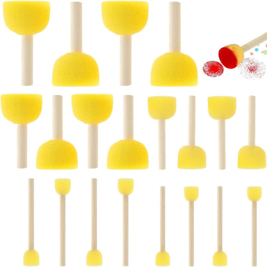 20 pieces - Sponge brushes - Brushes - Paint brushes - Children's Round Sponge Brushes - sponge paint brushes V1188-MS101-03061-1