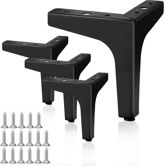 Set of 4 black furniture legs - furniture legs - triangular metal furniture legs - DIY coffee table legs - V1188-MS101-03072-1