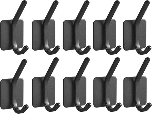 10 Pieces Heavy Duty Self-Adhesive Hooks - Wall Hook - Coat Rack - Coat Hook - No Drilling Required - Hanging V1188-MS101-03082-1