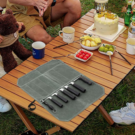 Chef Tools Protector - with 7 slots - Chef's knife roll bag - Knife bag - Waxed canvas knife bag - Cookware - V1188-MS101-03087-1