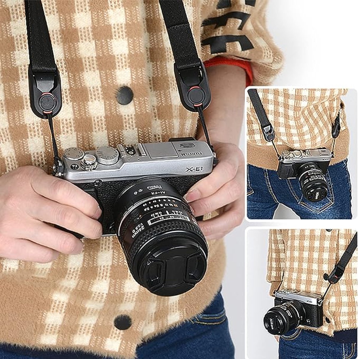Camera Strap Compact - Wrist Strap for DSLR Camera - Neck Strap Band - Belt - Shoulder Strap - Camera Strap V1188-MS101-03091-1