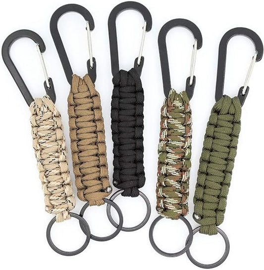Carabiner - 5 Pieces - carabiner keychain - Outdoor survival climbing chain - Paracord keychain with V1188-MS101-03095-1