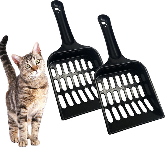 Cat Pellet Scoop (2 Pieces) - Cat Litter Scoop - Black Sieve and Poop Cleaner - Poop Scoop - Pet Litter Box V1188-MS101-03099-1