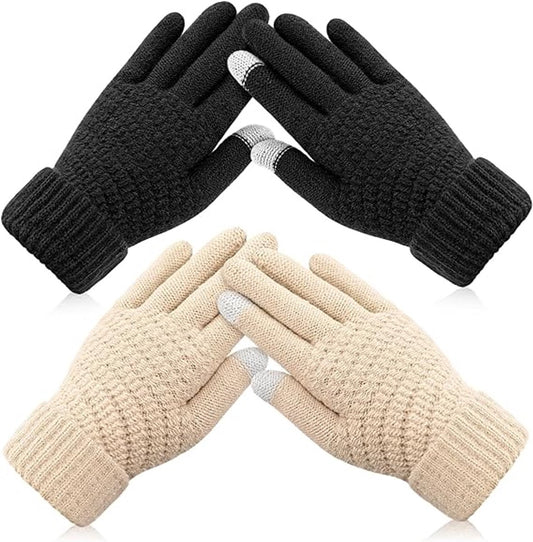 Winter Gloves - 2 Pairs Touchscreen Winter Gloves - Thermal Winter Gloves - Women's Winter Gloves - Mittens - V1188-MS101-03102-1