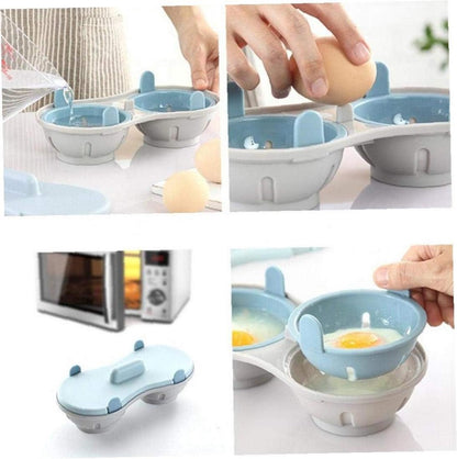 Microwave Egg Cooker - Egg Cooker - Egg Maker - 22*11*8 cm - Microwave egg cooker with 2 cavities - Poached V1188-MS101-03105-1