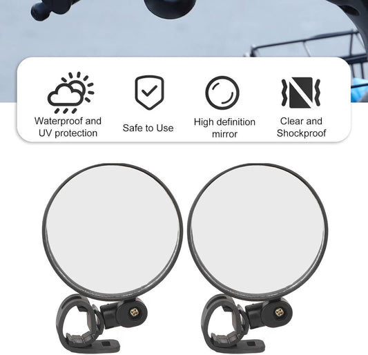 pair - bicycle mirror - 8 cm - bicycle rearview mirror - rearview mirror - convex mirror - scooter rearview V1188-MS101-03118-1