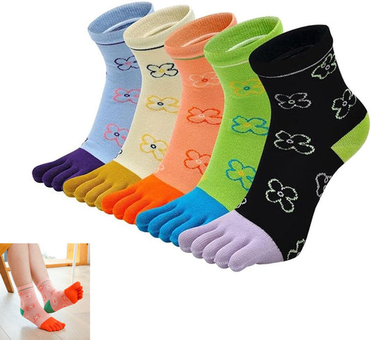 5 pairs - Toe socks - toe socks - Women's toe socks - cotton socks - sports socks - yoga socks - separate toe V1188-MS101-03119-1