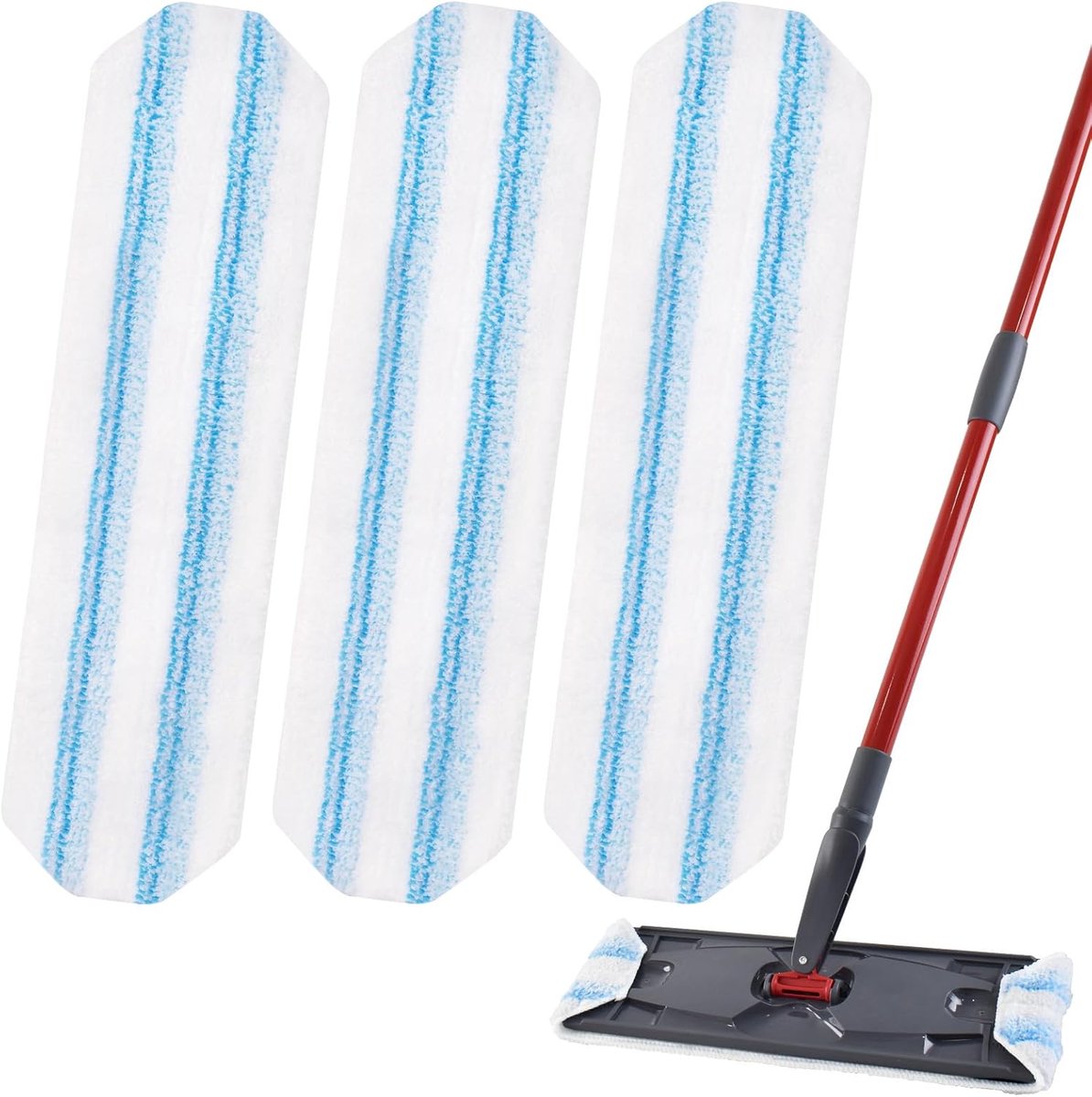3 pack - Suitable for Vileda H2Pro Flatmop Replacement - Suitable for OCedar H2pro flatmop - For hard floors V1188-MS101-03124-1