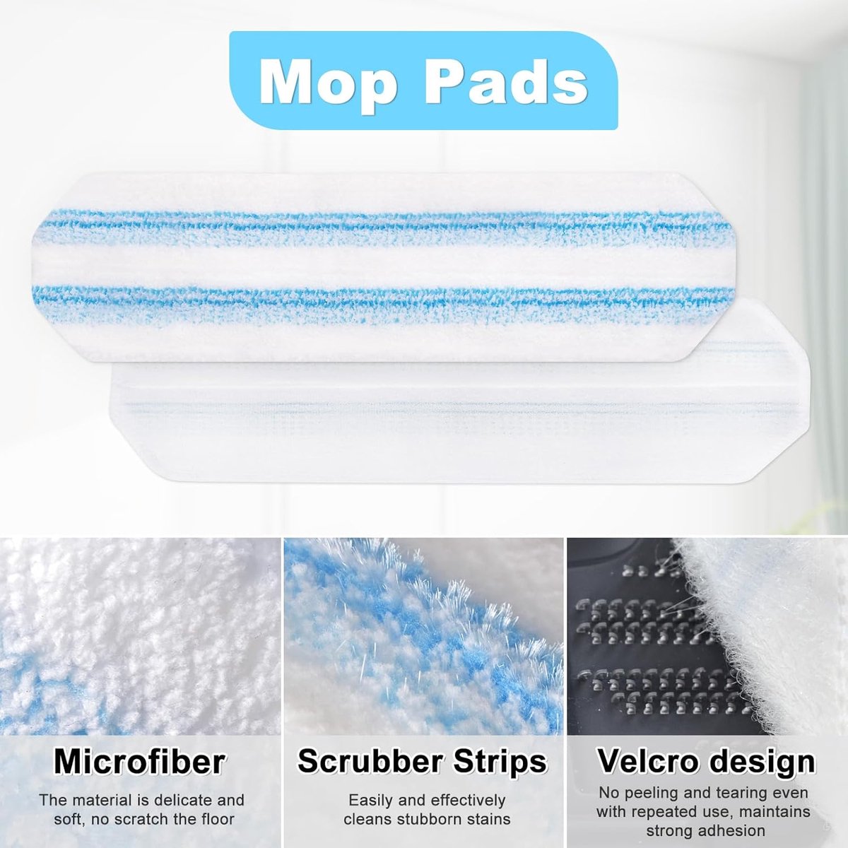 3 pack - Suitable for Vileda H2Pro Flatmop Replacement - Suitable for OCedar H2pro flatmop - For hard floors V1188-MS101-03124-1