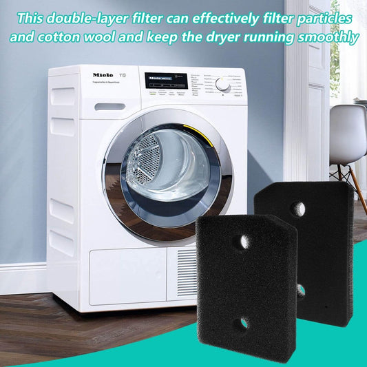 2 pieces - Filter dryer suitable for Miele - Dryer filters suitable for Miele T1 - Filter sponge foam - V1188-MS101-03129-1