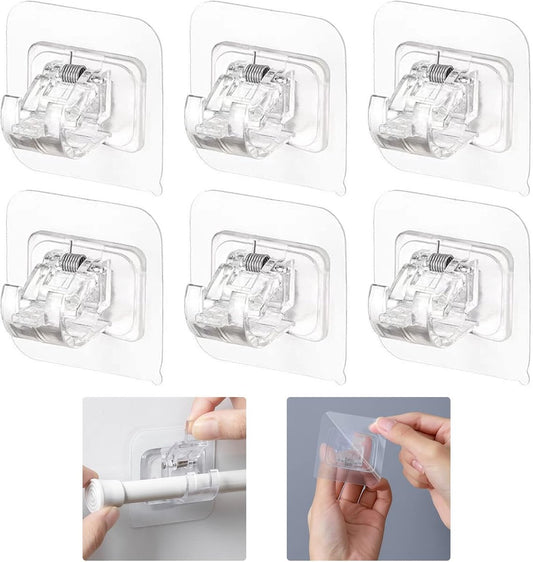 6 pieces - Curtain rod hook - 6*6 cm - drill-free curtain holders - self-adhesive curtain rod holders - V1188-MS101-03137-1