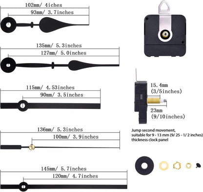 Quartz movement - with 2 pairs of different hands - High Torque - For DIY clock repair parts and motor V1188-MS101-03138-1