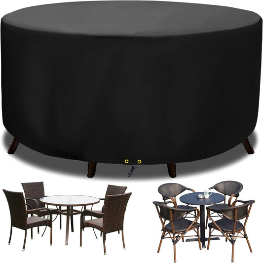 Round Cover - Waterproof - Large Round Garden Table Cover - Windproof - Anti-UV - Tough - Oxford 420D, Round V1188-MS101-03139-1