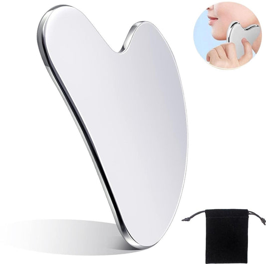 85*55mm - Stainless Steel Gua Sha Facial Instruments - Lymphatic Drainage Massage - Gua Sha for the Face - V1188-MS101-03148-1