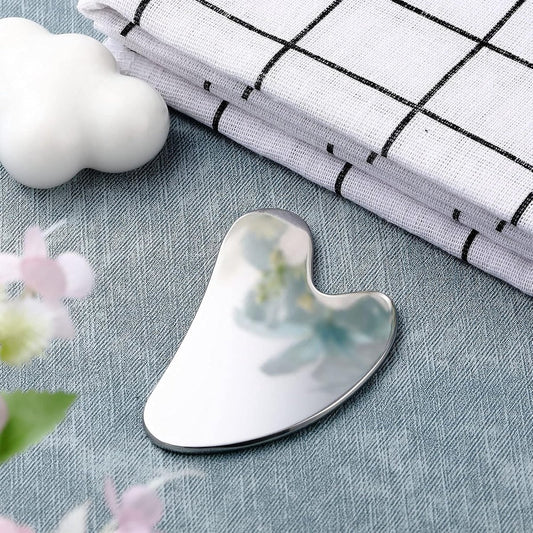 85*55mm - Stainless Steel Gua Sha Facial Instruments - Lymphatic Drainage Massage - Gua Sha for the Face - V1188-MS101-03148-1