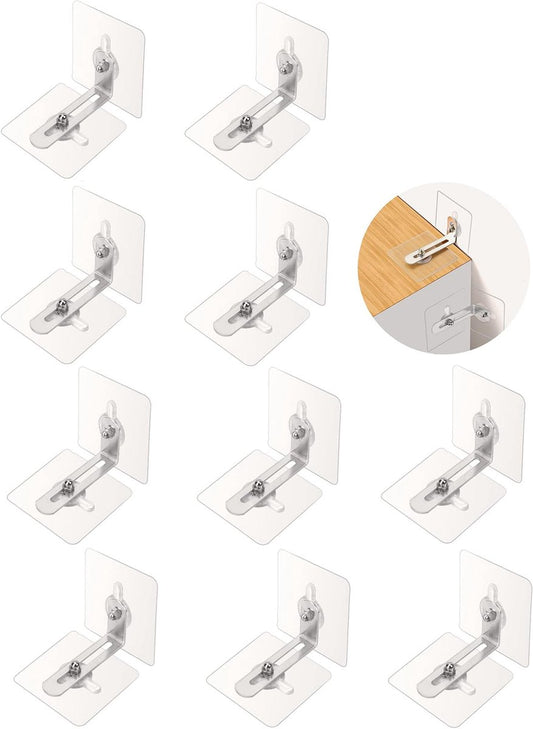 10 Pack Furniture Wall Anchors - Furniture Safety Anchors - Self-Adhesive - Anti-Tip Anchor Set - Falling V1188-MS101-03150-1