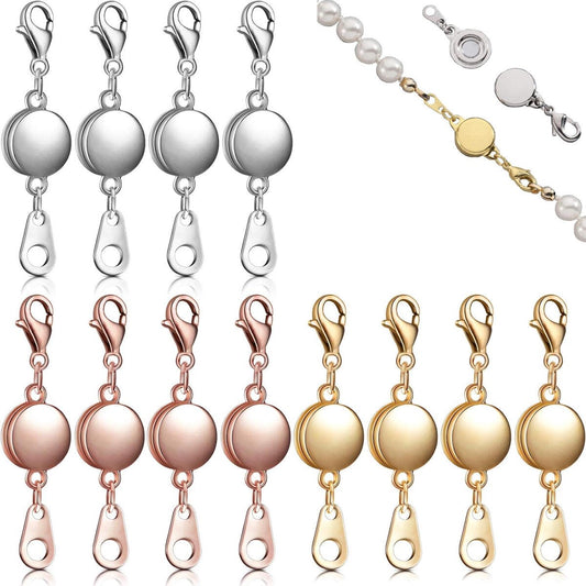 12 pieces - Magnetic jewelry clasps - lockable magnetic jewelry clasps - magnetic clasp - round chain clasps V1188-MS101-03151-1