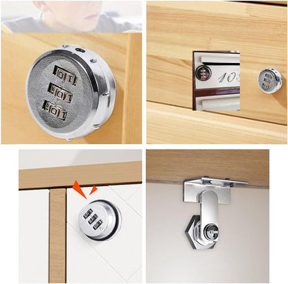 pieces - Combination lock - 62*38 mm - Suitable for panel thicknesses of 15-25 mm - Cabinet locks - Drawer V1188-MS101-03155-1
