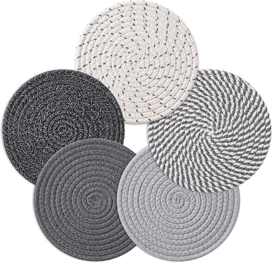 5 pieces - Coasters - 18 cm - Round Coasters - Heat-resistant coaster - Pot coasters - Vase mat - Table V1188-MS101-03161-1