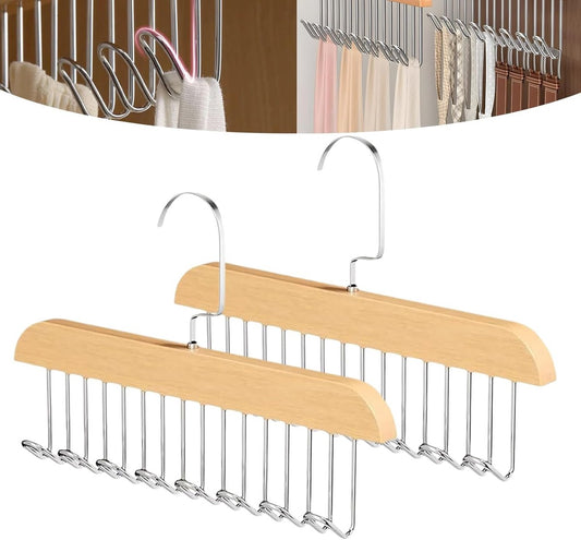 2 pieces - Clothes hanger - belt holders - scarf rack - bra holders - tie hangers for the closet - wooden bra V1188-MS101-03162-1