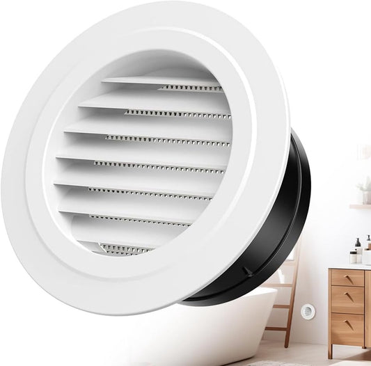 Ventilation grille - Round ventilation grille - Air grille - Louvered grille - plastic ventilation grille - V1188-MS101-03163-1