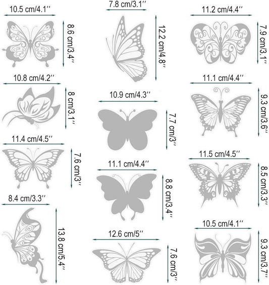 36 pieces - Anti-Collision Stickers - butterfly stickers - with anti-collision warning - transparent window V1188-MS101-03171-1