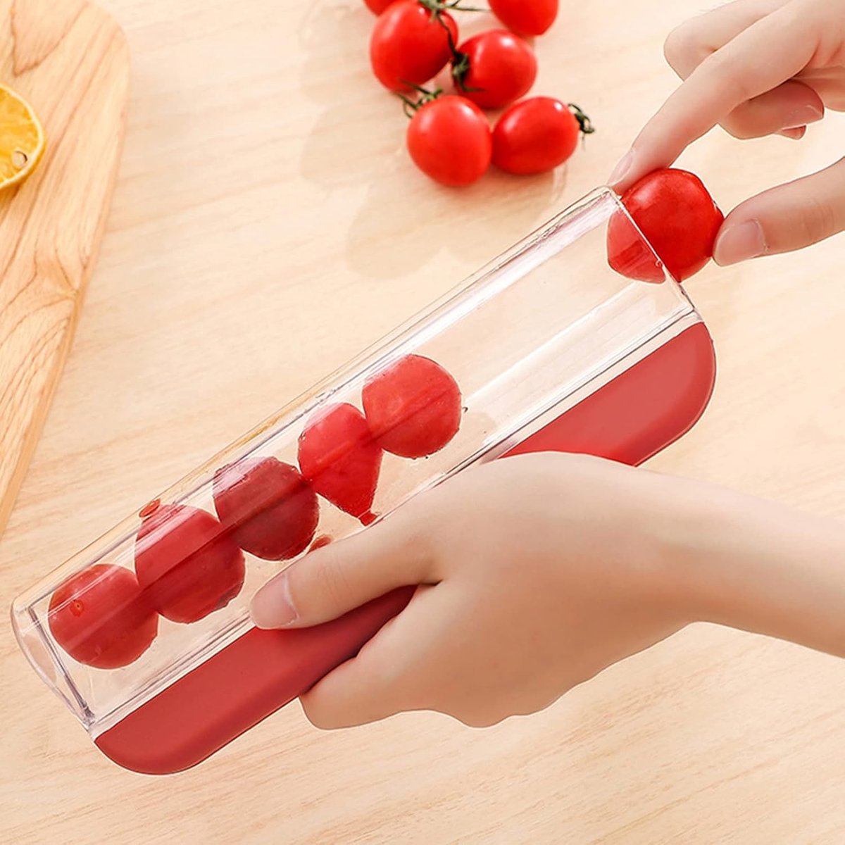 2-Piece Slicer - Tomato Slicer - Fruit Slicer - Grape Slicer - Grape Cutter - Strawberry Slicer - Salad V1188-MS101-03176-1