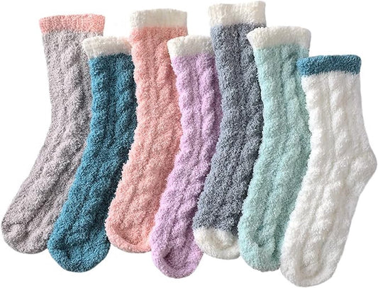 7 Pairs - Warm Winter Socks - socks - cartoon socks - Women's House Socks - Women's Fuzzy Socks - House Socks V1188-MS101-03186-1
