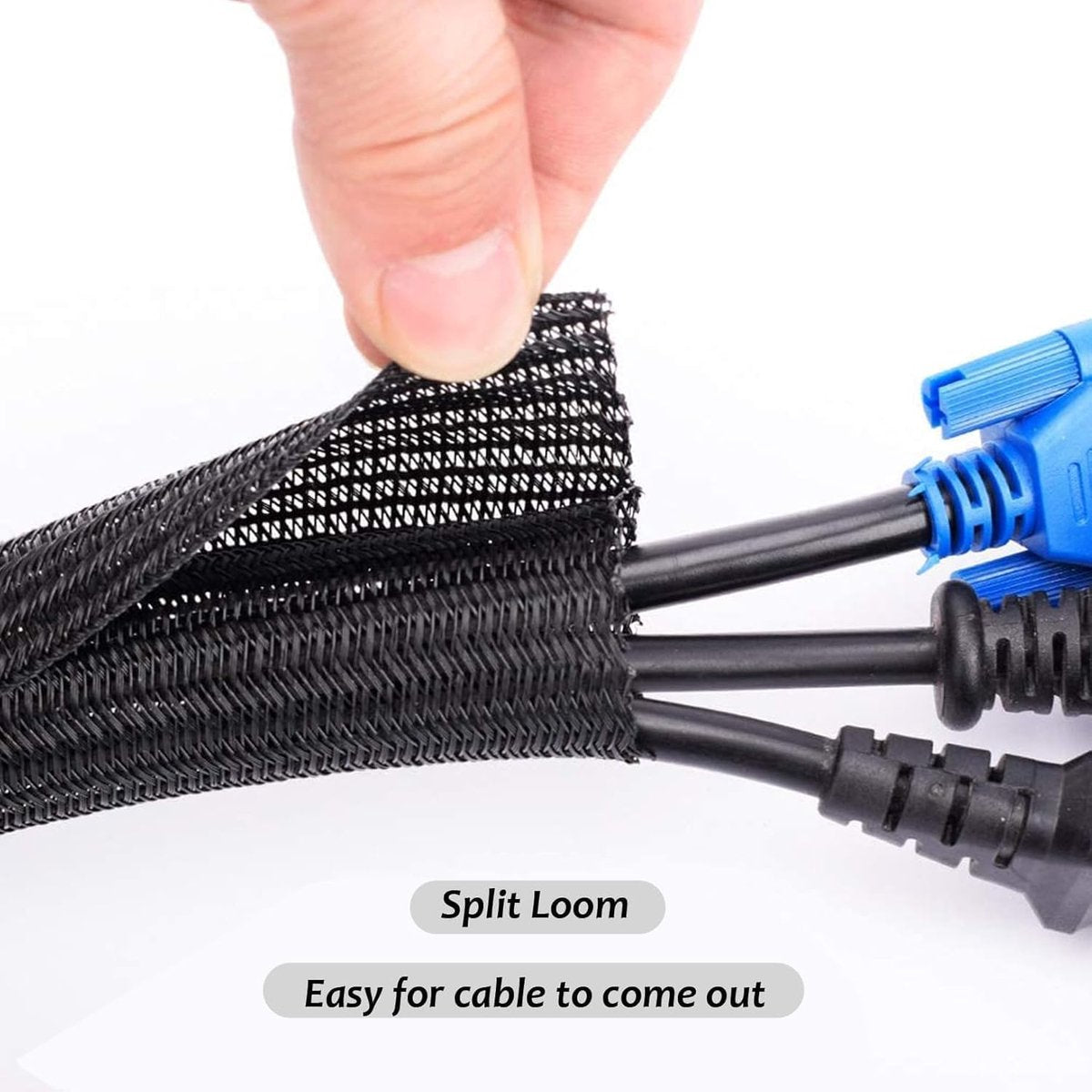 3m*13mm - cable protector - cable management - cable sleeve - black cable cover - cable management - cable V1188-MS101-03188-1