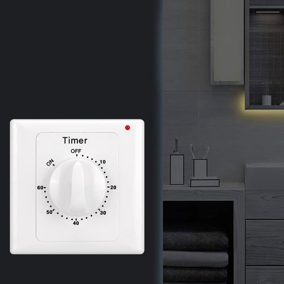 Countdown Switch - 60 minutes - Countdown timer switch - Mechanical countdown timer socket - time switch - V1188-MS101-03189-1