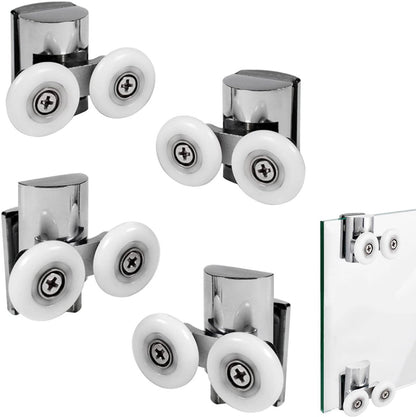 Double zinc alloy shower door roller - set of 4 - suitable for glass V1188-MS101-03192-1