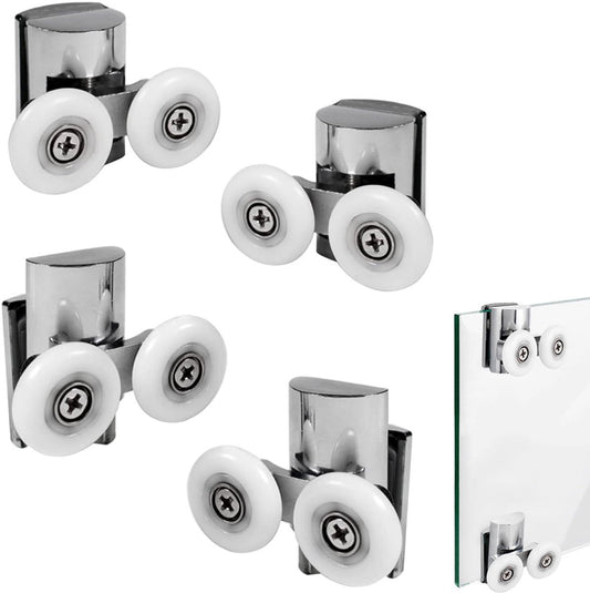 Double zinc alloy shower door roller - set of 4 - suitable for glass V1188-MS101-03192-1