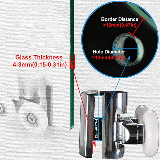 Double zinc alloy shower door roller - set of 4 - suitable for glass V1188-MS101-03192-1