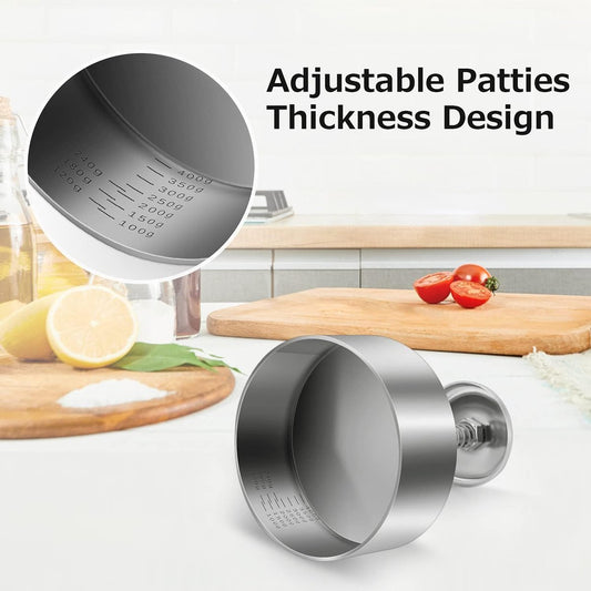 Hamburger Press - Burger Makers - with Scale Markings - 11.5*11.5*14 cm - Burger Press - Adjustable - V1188-MS101-03195-1