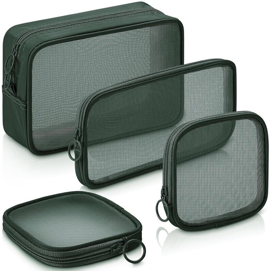 pieces - Cosmetic bag - Travel toiletry bag - Storage bag - mesh cosmetic bag - travel bag with zipper - mini V1188-MS101-03197-1