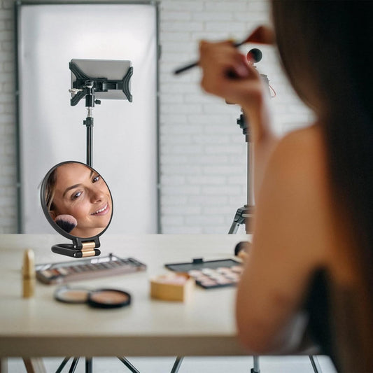 30X Magnifying Mirror - 24*14 cm - Hand Mirror with Folding Handle - Travel Magnifying Mirror with Handle - V1188-MS101-03200-1