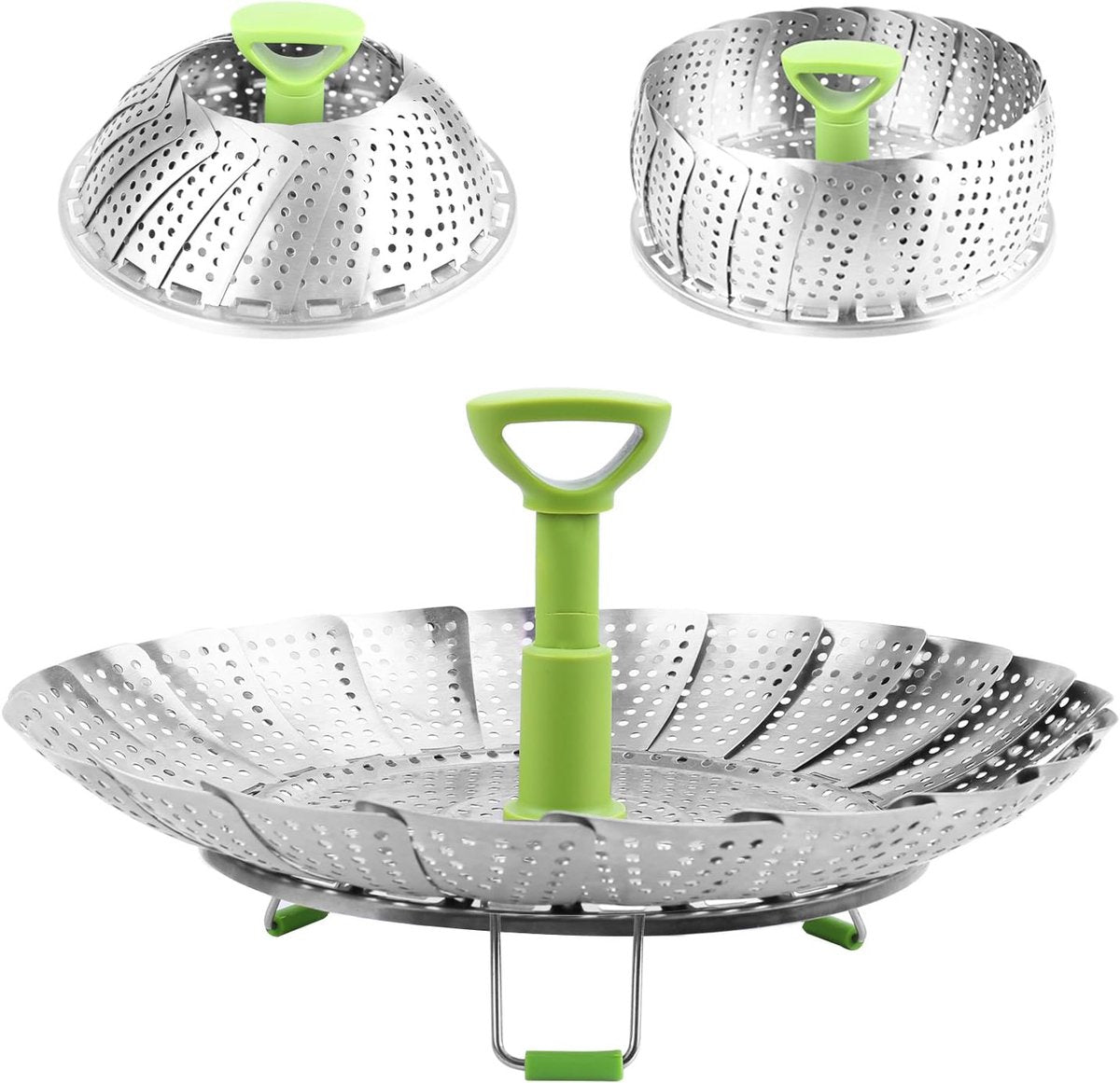 Vegetable steamer - Steamer basket - Stainless steel steamer - Fits all pans - Retractable - Adjustable - V1188-MS101-03206-1