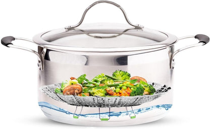 Vegetable steamer - Steamer basket - Stainless steel steamer - Fits all pans - Retractable - Adjustable - V1188-MS101-03206-1