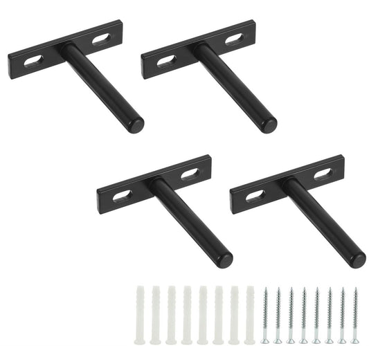 4 pieces - concealed floating shelf brackets - 3 inch - silver - shelves - floating shelf support brackets - V1188-MS101-03207-1