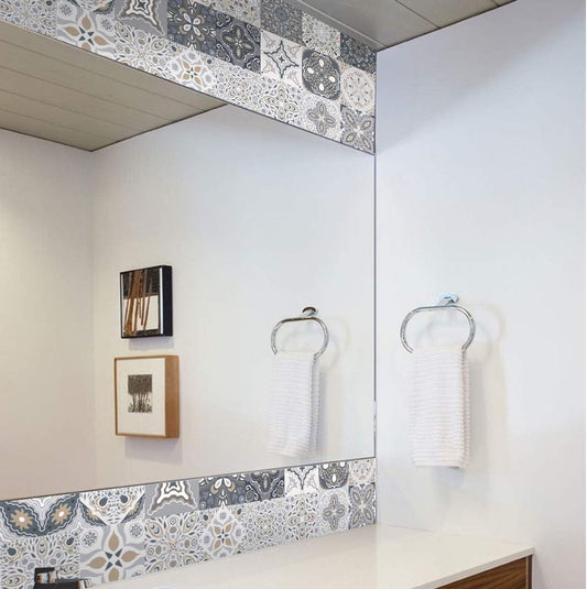 24 Pieces PVC Mosaic Tile Sticker - 10x10 cm - Adhesive Tiles - Moroccan Wall Tile - Waterproof Wallpaper - V1188-MS101-03216-1