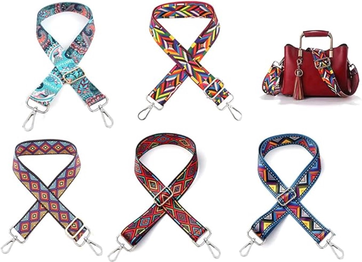 Bag Strap - 4-Piece Shoulder Strap - Adjustable Bag Strap - Bagstrap - Bag Strap - Colorful Ethnic Style V1188-MS101-03223-1