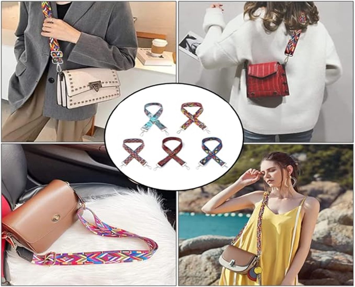 Bag Strap - 4-Piece Shoulder Strap - Adjustable Bag Strap - Bagstrap - Bag Strap - Colorful Ethnic Style V1188-MS101-03223-1