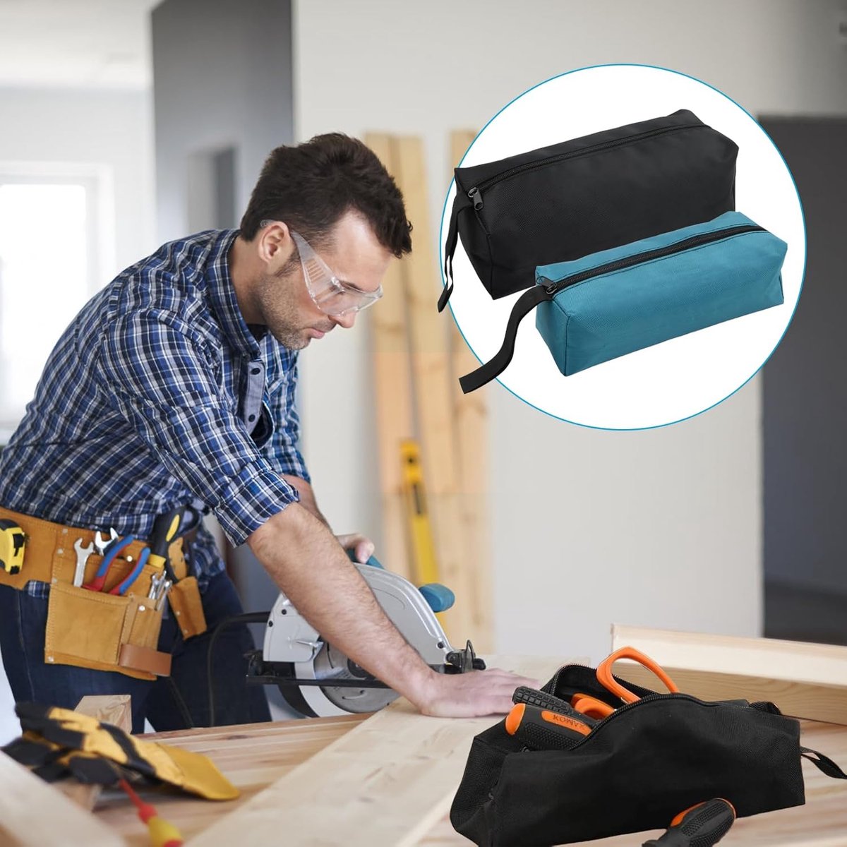 2 pieces - 30*10*10cm and 25*8*8.5 cm - Tool bag - small tool bags - waterproof tool bags - sturdy small tool V1188-MS101-03228-1