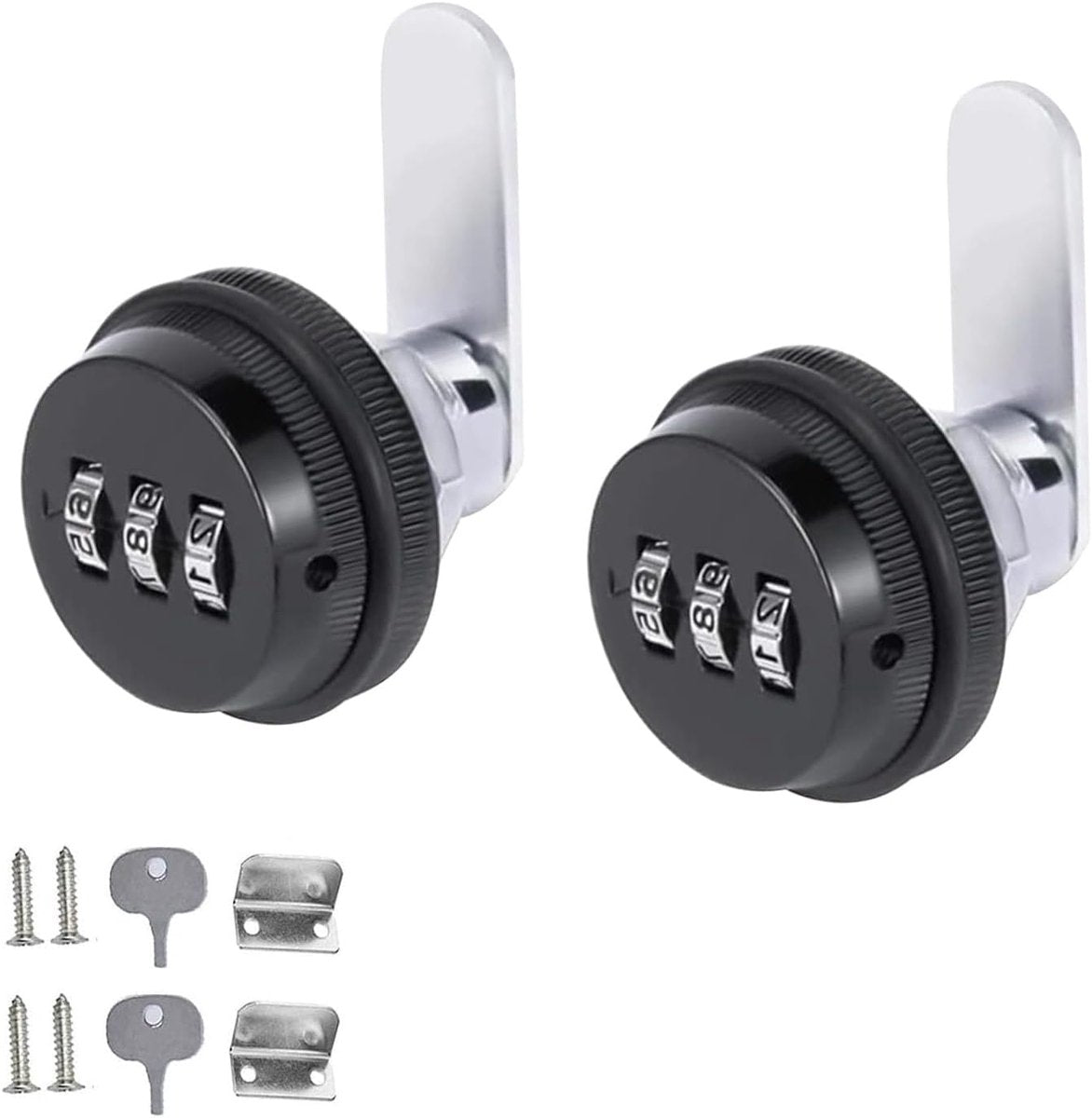 2 pieces - Combination lock - 62*38 mm - Suitable for panel thicknesses of 15-25 mm - Cabinet locks - Drawer V1188-MS101-03248-1