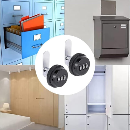 2 pieces - Combination lock - 62*38 mm - Suitable for panel thicknesses of 15-25 mm - Cabinet locks - Drawer V1188-MS101-03248-1